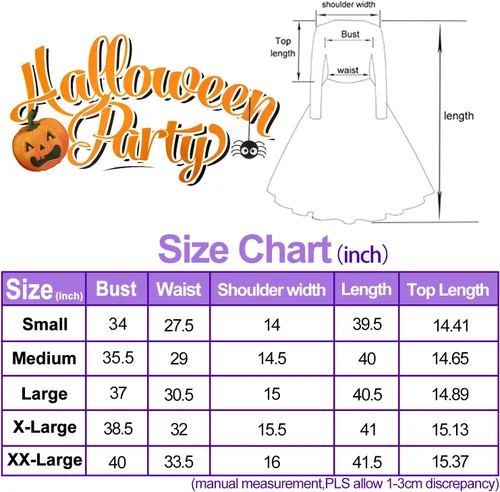 Vista 6 de Vestidos de Halloween para mujer de manga larga vestido de cóctel swing esqueleto calabaza impreso fiesta de disfraces disfraz para fiesta