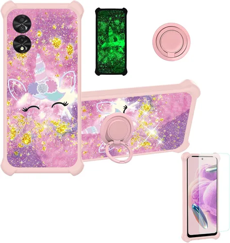 Vista 108 de jioeuinly JSF-DJS - Funda compatible con Nothing Phone 2a con protector de pantalla de vidrio templado, policarbonato duro + silicona suave, soporte