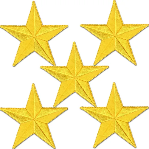 Vista 9 de Laughing Lizards Parches bordados con estrellas para planchar para ropa, chaquetas, mochilas y decoraciones (negro, 1 pulgada)