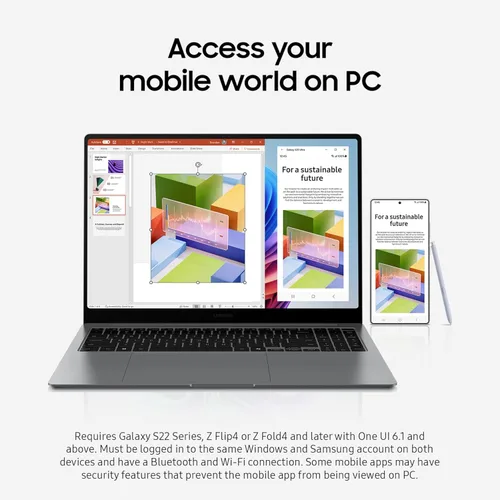 Vista 3 de Samsung PC Galaxy Book5 360 Copilot+ de 15.6 pulgadas, portátil empresarial Laptop empresarial AI con copilot, Windows 11 Pro, pantalla táctil FHD