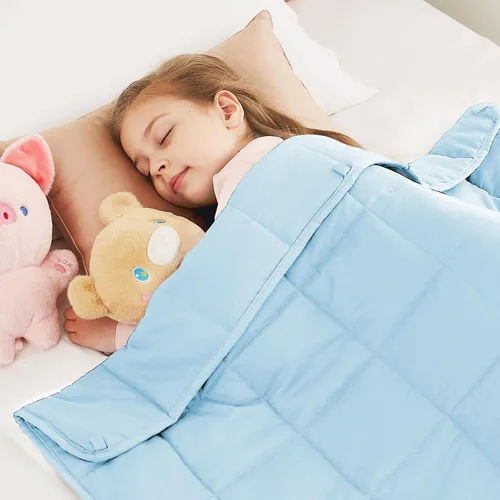 Vista 11 de CuteKing Manta pesada (2 libras, 36 x 48 pulgadas, gris) manta pesada para 40-60 libras, manta pesada para refrigeración y calefacción con cuentas