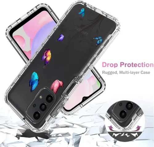 Vista 7 de Funda para Samsung Galaxy A13 4G/A13 LTE 4G SM-A135F con protector de pantalla de vidrio templado, cuerpo completo transparente con protección