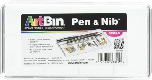 Vista 3 de ArtBin 6859AB - Caja para bolígrafos y plumas, organizador de arte y caligrafía, [1] caja de almacenamiento de plástico, transparente