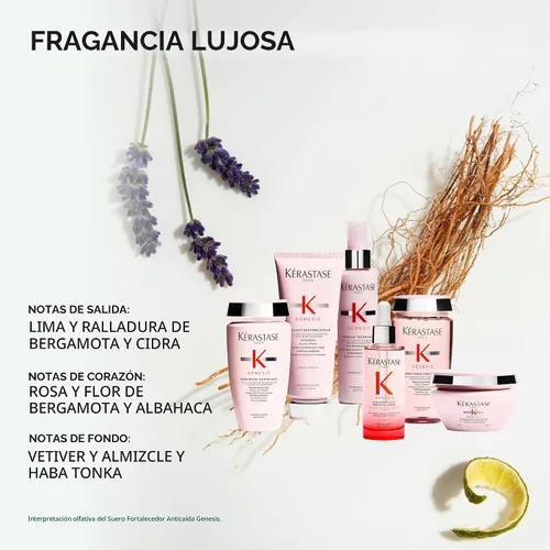 Vista 10 de Kerastase Genesis Thermique Primer para Secado con Secador, Protector Térmico para Cabello Débil o Dañado, Anti-Rotura, Desenreda e Hidrata sin