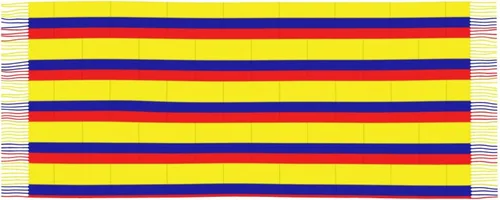 Vista 3 de Poncho de frente abierto con borla y estampado de bandera colombiana para mujer, Multicolor