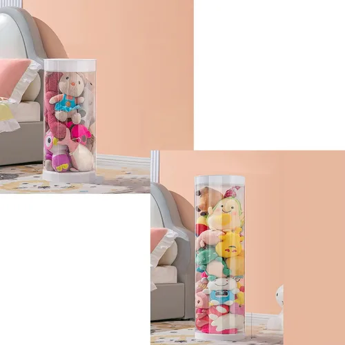 Vista 7 de Organizador de almacenamiento de juguetes, almacenamiento de juguetes, baúl de juguetes, cubo de almacenamiento de juguetes de peluche transparente
