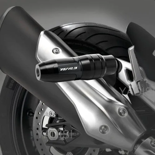 Vista 10 de Para YZF-R3 YZFR3 YZF R3 motocicleta CNC Marcos Escape Slider Protección Crash Pad con logo