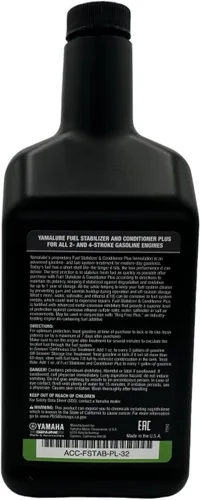 Vista 5 de Cyclemax Paquete de cuatro para estabilizador y acondicionador de combustible Yamaha Plus ACC-FSTAB-PL-32 contiene cuatro cuartos y un embudo