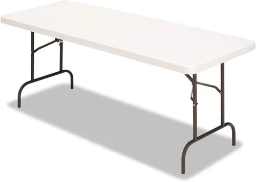 Vista 6 de Alera Mesa plegable rectangular de resina, borde cuadrado, 72 pulgadas de ancho x 30 pulgadas de profundidad x 29 horas, platino