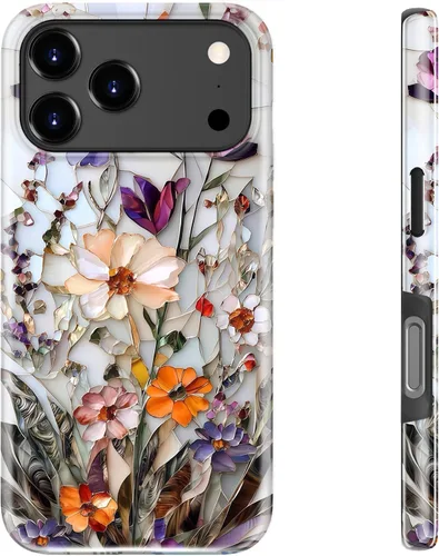 Vista 62 de bemal Funda para iPhone 12 Mini, estética, vintage, floreciente, peonía, concha, femenina, compatible con MagSafe, moderna, única, moderna, moderna