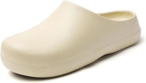 Vista 2 de SECHRITE Zapatos de trabajo antideslizantes para mujeres y hombres – Zuecos impermeables de chef de enfermería para jardín, zapatos profesionales