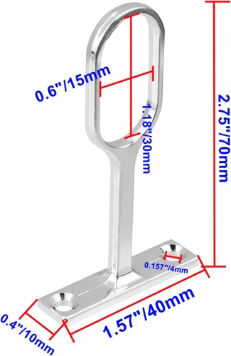 Vista 2 de Soporte ovalado de varilla de armario Soporte medio de varilla de aleación de zinc - 8pcs