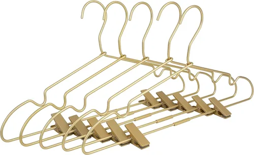 Vista 6 de Clips de ropa de bebé de metal dorado de 12.5 pulgadas para niños, colgador de ropa para niños, exhibición y almacenamiento, paquete de 10
