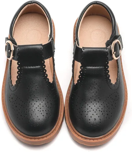 Vista 3 de kkdom Mary Jane - Zapatos planos de vestir con correa para niñas, zapatos escolares para bodas, fiestas (niños pequeñosniños grandes)
