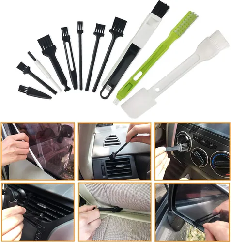 Vista 3 de Kit de limpieza para computadora, 19 en 1, cepillos multiusos antiestáticos, cepillos para ropa, impresora de computadora, ventana de reproductor