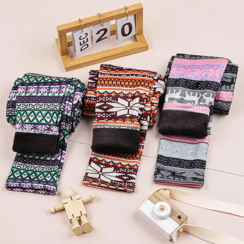 Vista 4 de TODDOR Paquete de 3 leggings cálidos para niñas, leggings de invierno con forro polar grueso para niños, longitud al tobillo, pantalones elásticos