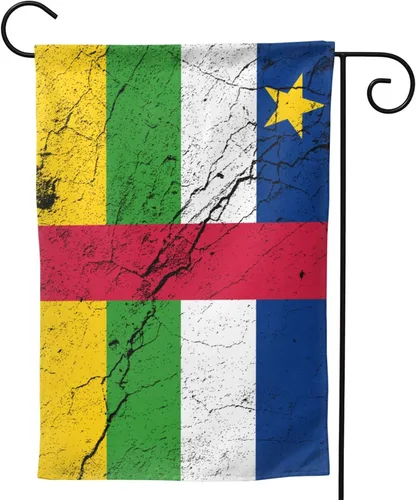 Vista 4 de Flag Of The Central African Republic Texture Effect Garden Flag 28"x40" Inch Double Sided Garden Flags Home Lawn Outdoor Decor Flags Party Banner