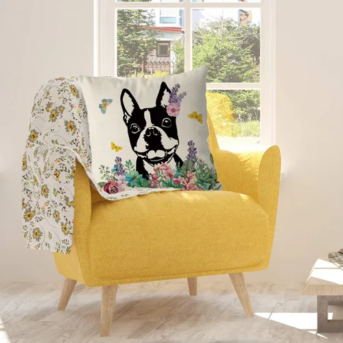 Vista 4 de GAGEC Fundas de almohada de primavera de 18 x 18 pulgadas, diseño de Boston Terrier, funda de almohada de Hello Spring Home, funda de cojín