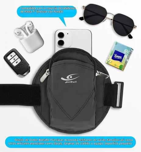 Vista 5 de HiRui Soporte universal cómodo para teléfono, pulsera ajustable para ejercicio, compatible con iPhone 17/16/15/14/Plus/Pro Samsung Galaxy todos