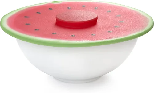 Vista 2 de Charles Viancin - Tapa de silicona sandía para almacenamiento de alimentos y cocción - 8 pulgadas - Sellado hermético en cualquier superficie lisa