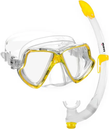 Vista 6 de Mares Adult Combo Wahoo Snorkeling Gear Set, Double-Lens Wide Vision Mask, Ergonomic Fiji Snorkel w/Flexible Tube & Silicone Mouthpiece, 411745