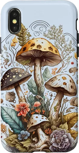 Vista 5 de iPhone 16 Mushroom Tarot Card Goth Emo Occult Astrology Women Girls Case