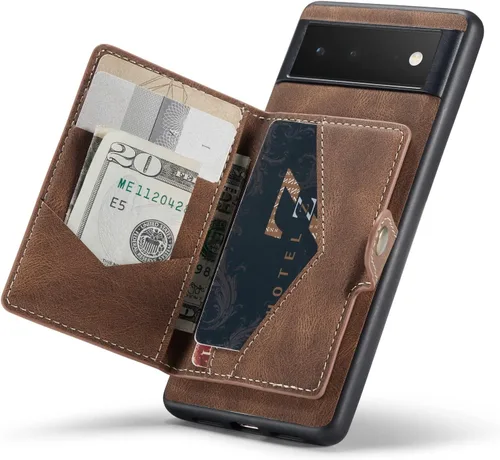 Vista 32 de Funda para Google Pixel 6 Pro, cartera magnética desmontable con ranura para efectivo, soporte de carga inalámbrica, función atril compatible