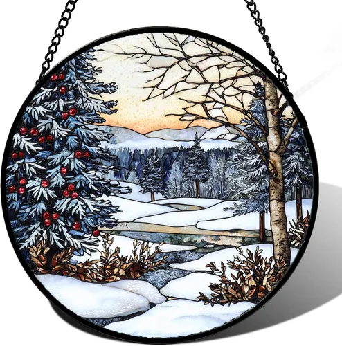 Vista 23 de DASTOLL Colgante de vidrio emplomado para ventana, diseño de lirio del valle, mariposa, atrapasol para puertas, hogar, atrapasoles decoración