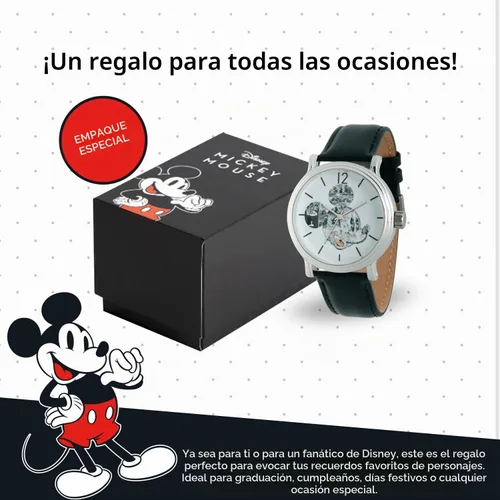 Vista 6 de Disney Mickey Mouse Articulating Hands Watch for Men - Classic Mickey Watches for Men, Perfect Inspired Timepiece Him - Stylish Watch with White