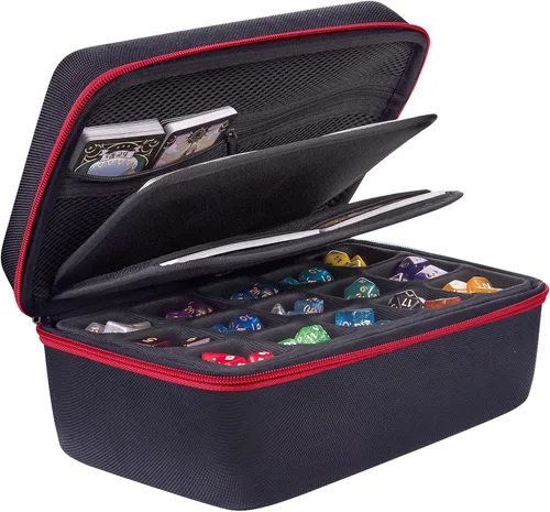 Vista 8 de SIQUK Estuche de Almacenamiento de Dados de Gran Capacidad Caja de Dados con Bandeja Ranurada Extraíble Doble y Asa, Organizador Soporte de Dados