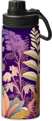 Vista 17 de Blooming Poppies - Botella de agua deportiva a prueba de fugas, 18 onzas, botellas de agua aisladas para bicicletas, fitness, yoga, senderismo, etc.