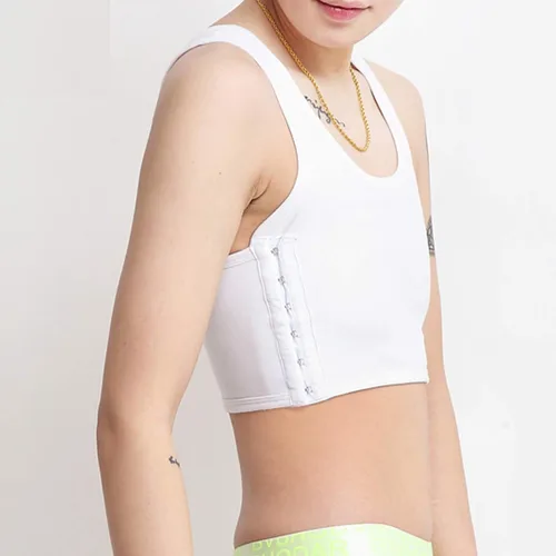Vista 2 de Camiseta sin mangas aglutinante para pecho transpirable, cómoda y suave, de ajuste ceñido, chaleco trans, tops marimacho lesbiana