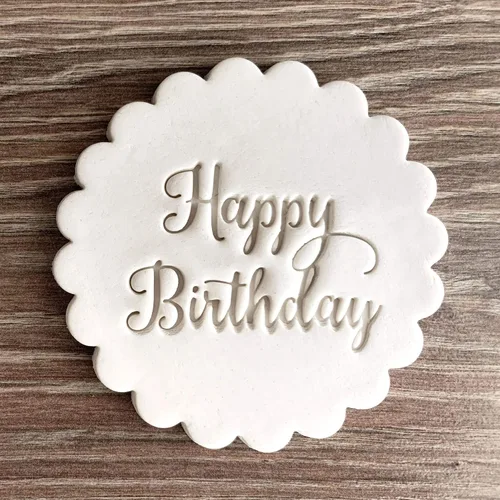 Vista 2 de Sello de fondant de feliz cumpleaños o sello de galletas glaseado de galletas