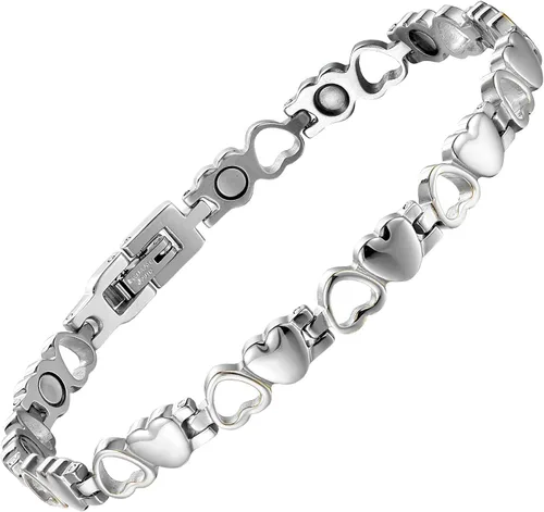 Vista 7 de BioMag Pulsera Magnética para Mujeres, Pulsera de Acero de Titanio Brazaletes para Alivio del Dolor Joyería de Cobre Puro Sólido Regalo