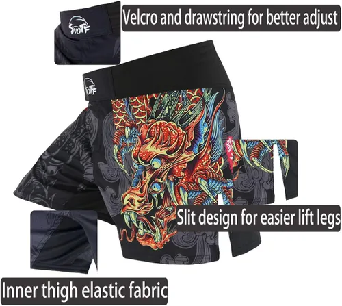 Vista 3 de SUOTF Pantalones cortos de boxeo para hombres y hombres, BJJ para hombres