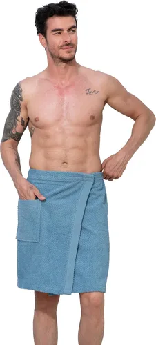Vista 11 de Men’s Spa Bath Terry Towel Wrap Robe - 100% Turkish Cotton Body Shower Wrap with Adjustable Closure - OEKO-TEX® Certified