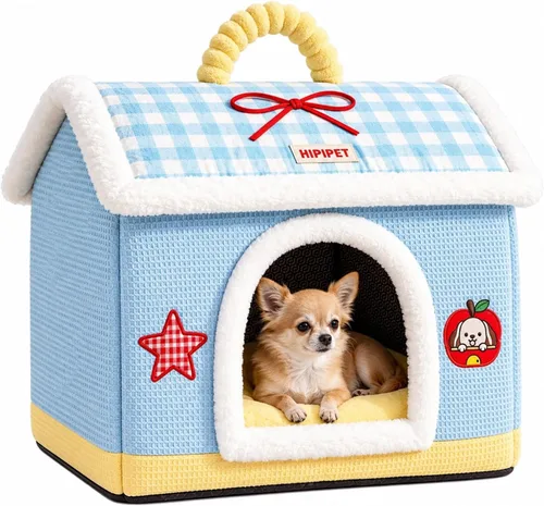 Vista 8 de Cama de casa para mascotas para perros y gatos pequeños, medianos y Rosa