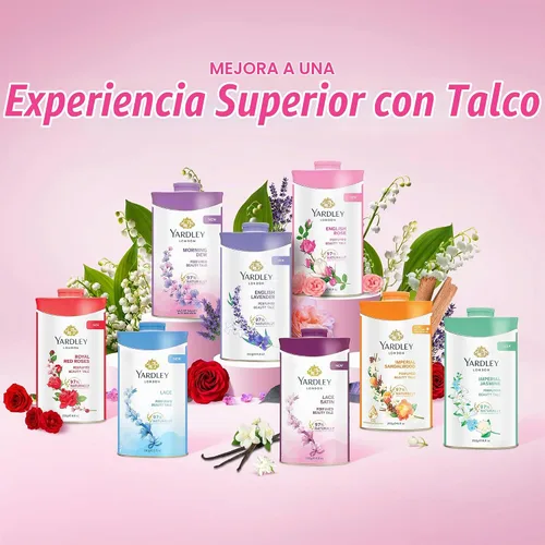 Vista 8 de Yardley Talco perfumado de rosa inglesa, 8.82 oz