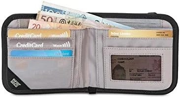 Vista 6 de Pacsafe Rfidsafe V100 - Cartera plegable con bloqueo RFID antirrobo, Negro -, Rfidsafe V100 - Cartera plegable con bloqueo RFID antirrobo