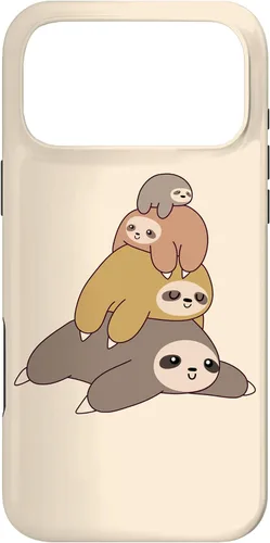 Vista 22 de Sloth Stack Cartoon Graphic Design Cute Doodle Phone Case for iPhone 17
