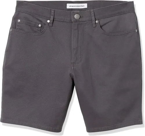 Vista 6 de Tienda Essentials Pantalón corto ajustado de 7 pulgadas con entrepierna elástica de 5 bolsillos para hombre