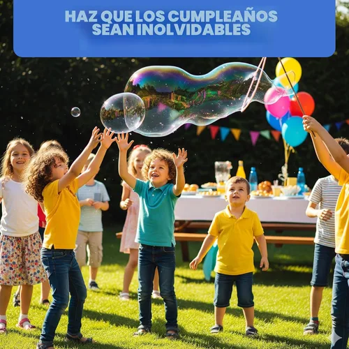 Vista 4 de Solución de burbujas gigantes – Varitas de burbujas, burbujas para niños, polvo de mezcla de burbujas para niños hace 896 OZ (7 galones) – La mezcla