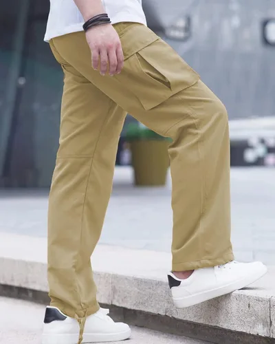 Vista 3 de LYRXXX Pantalones cargo casuales para hombre, pantalones de senderismo, pantalones de entrenamiento para hombre