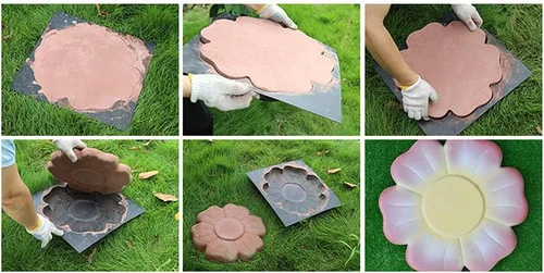 Vista 5 de DIY Path Maker Molde de hormigón Paso Piedra Cemento Pavimento Paisaje Azulejo Pavimento Molde para Jardín Patio Camino