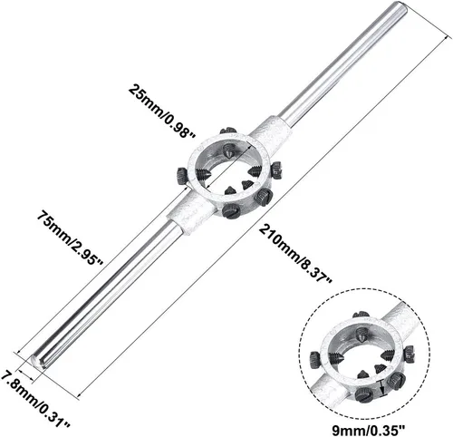 Vista 2 de uxcell Soporte de llave de mango para M7-M9 métrico / 0.472 in-0.984 in OD redondo