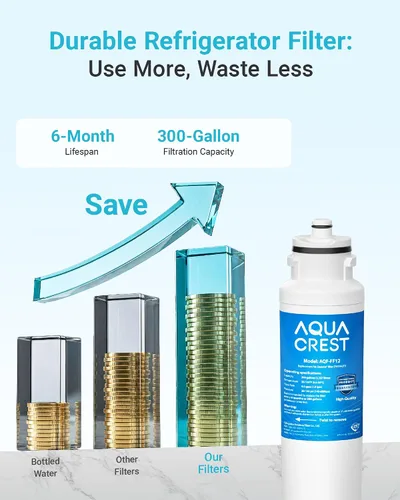 Vista 8 de AQUA CREST DW2042FR-09 Filtro de agua para refrigerador, repuesto para Daewoo DW2042FR, Kenmore 46-9130, DW2042FR-09, Aqua Crystal DW2042F-09