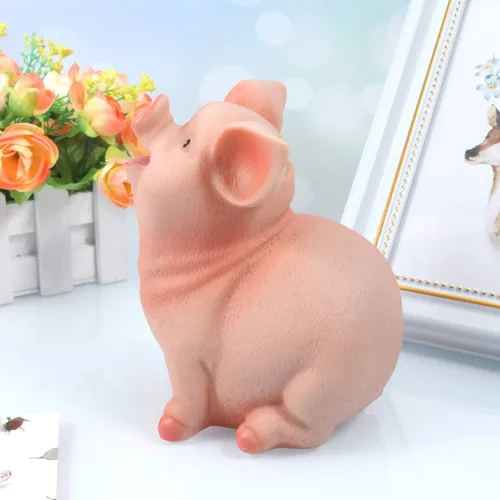 Vista 2 de Hucha artesanal de resina para niños y niñas, caja de dinero para niños y niñas, alcancía, decoración de cerdo, regalo de cumpleaños