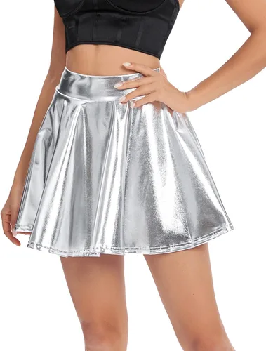 Vista 3 de Urban CoCo - minifalda skater, brillante y plisada para mujer