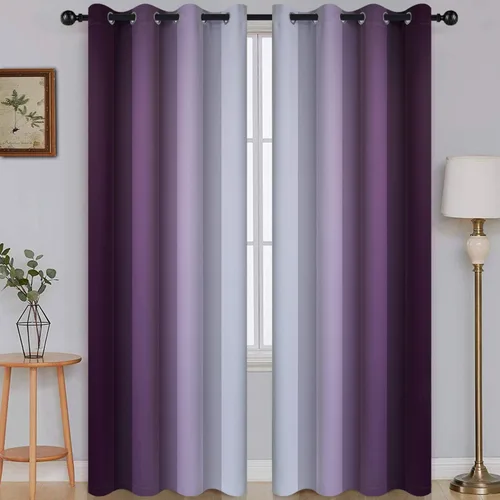 Vista 62 de SimpleHome Cortinas degradadas degradadas para oscurecer la habitación de 36 pulgadas de largo para dormitorio, con ojales y bloqueo de luz Negro
