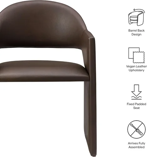 Vista 4 de Modway Talia - Sillón de comedor de cuero vegano en color espresso